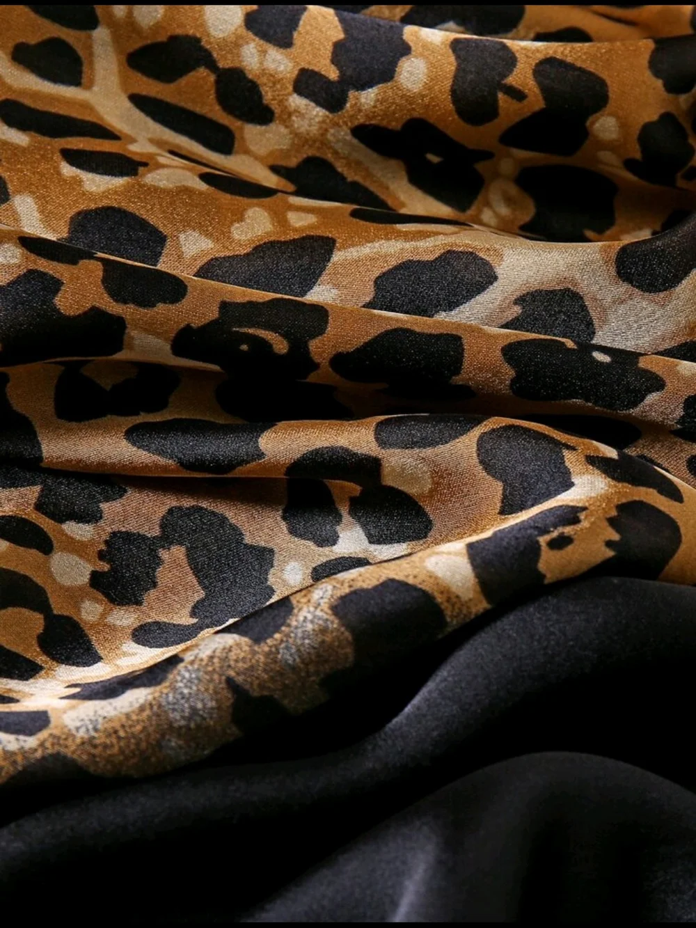 Leopard Print  Scarf - Black/Tan 70.9